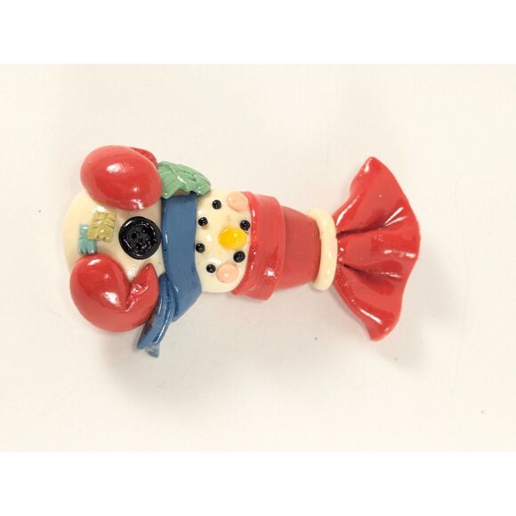 Vintage Christmas Snowman Brooch - Picture 4 of 6